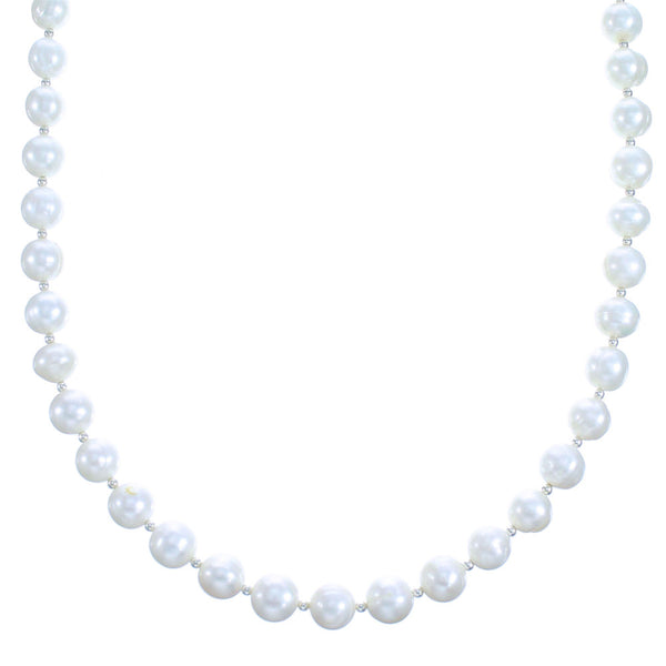 Sterling Silver And Fresh Water Pearl Bead Necklace SX115276